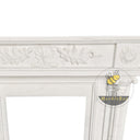 5-star hotel White Marble Historic Mantel with Floral Carving & Column Details 