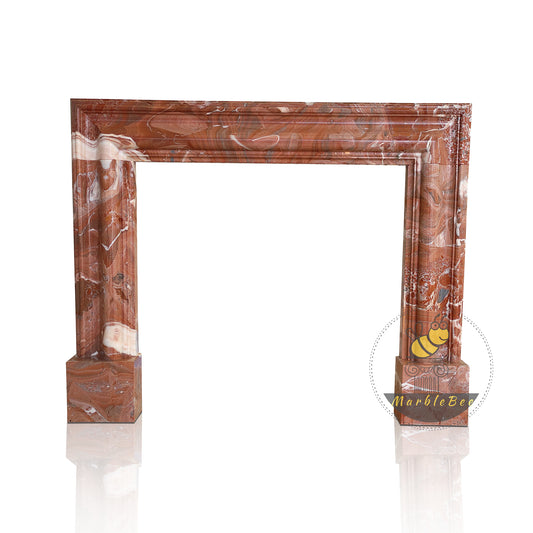 Sleek Modern Design – Bright Red Marble Fireplace Surround