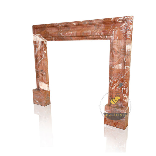 Sleek Modern Design – Bright Red Marble Fireplace Surround