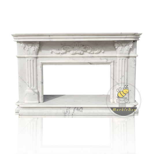 Custom Roman Antique Marble Fireplace Surround Design