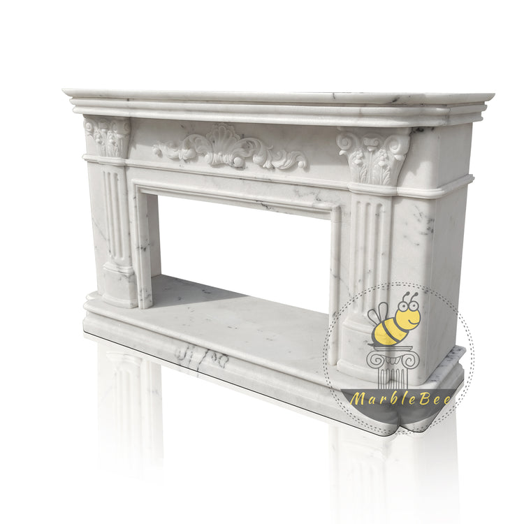 Custom Roman Antique Marble Fireplace Surround Design