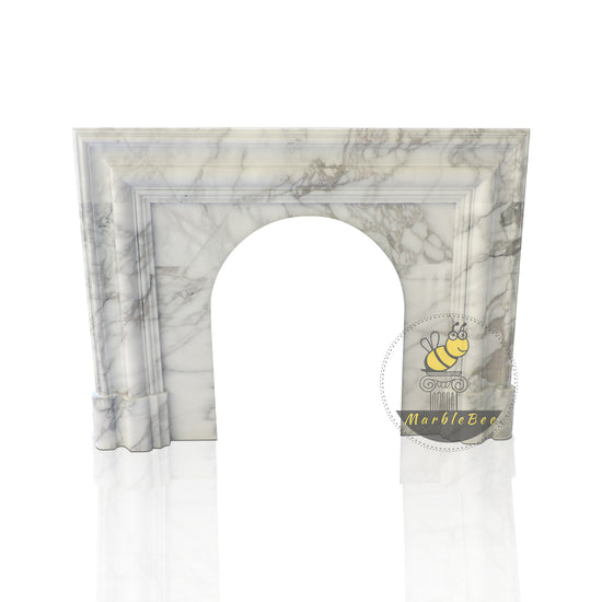 Elegant Modern Calcutta Marble Fireplace Surround Design