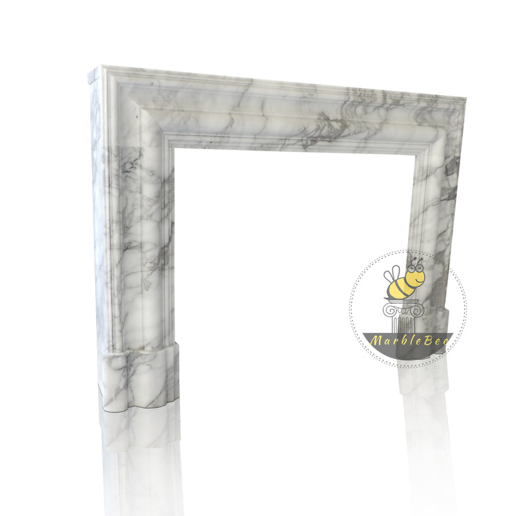 Elegant Modern Calcutta Marble Fireplace Surround Design