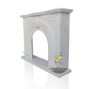 Elegant French White Marble Parisian Fireplace Mantel