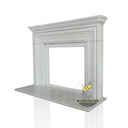 Modern White Marble Fireplace Surround bolection style
