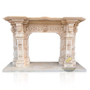 Beige Marble fireplace surround for grand estate