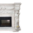 White Marble Fireplace Empire Style with Caryatid Sculptures