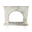 Travertine Fireplace Mantel shelf arched opening Tuscan style