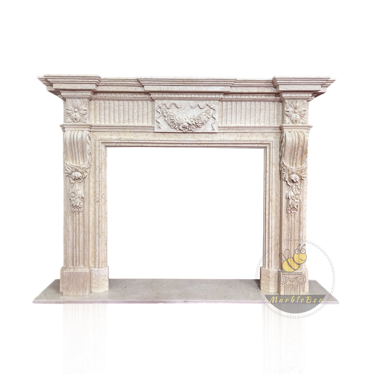 Egyptian Beige Marble Fireplace