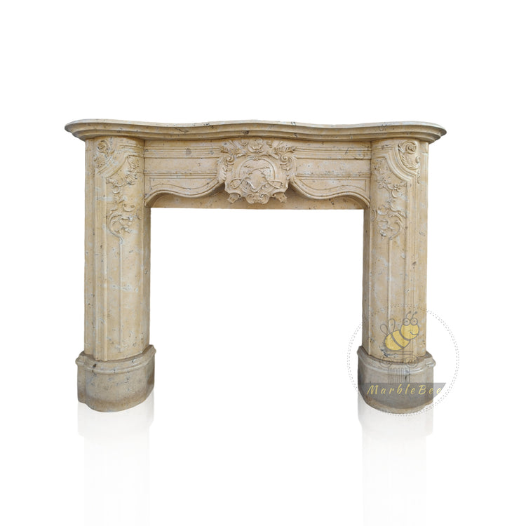 Light Brown Marble Fireplace Overmantel