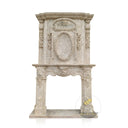 Travertine Tall Fireplace French Style Overmantel