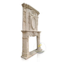 Travertine Tall Fireplace French Style Overmantel