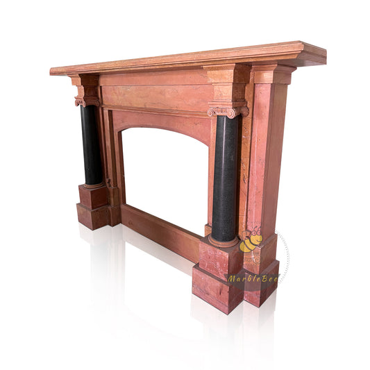 Peach Blossom Marble Fireplace Mantel