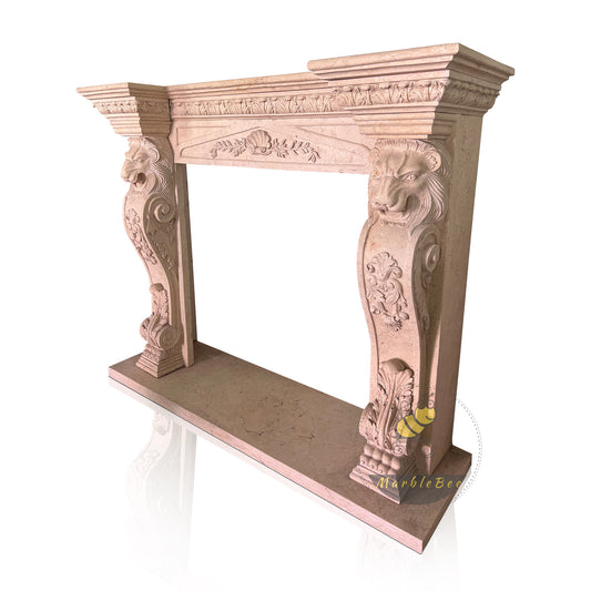 Egyptian Beige Marble Fireplace