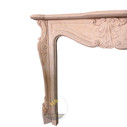 Egyptian Beige Marble Mantel