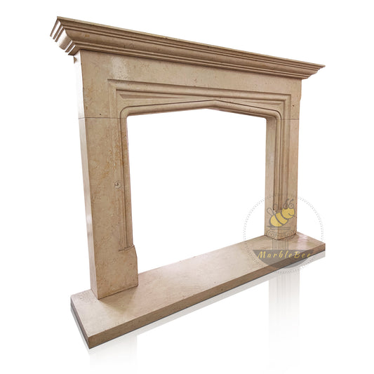 Egyptian Beige Marble Mantelpiece