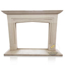 Beige Modern Limestone Fireplace by Marblebee