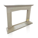 Beige Modern Limestone Fireplace by Marblebee