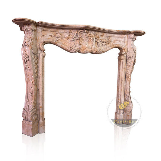 Light Brown Limestone Hearth