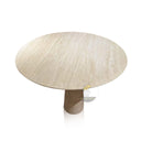 Round Marble Table Beige Travertine Instock with Free Delivery