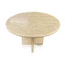 Round Marble Dining Table Beige Travertine Instock with Free Delivery