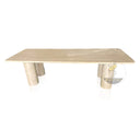 Marble Dining Table Set For 8  Beige Travertine, In Stock with Free delivery