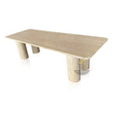 Marble Dining Table Set For 8  Beige Travertine, In Stock with Free delivery