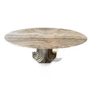 Marble Cocktail Table Silver Travertine In Stock with Free Delivery