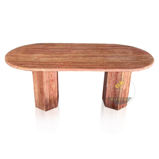 Red Travertine Table for 6 In Stock with Free Delivery