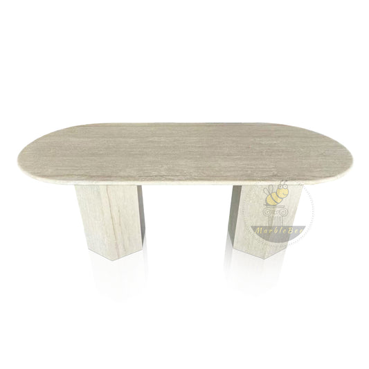 Two Meter Large Marble Table Beige Travertine In Stock Free Delivery