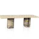 Modern Marble Dining Table Silver Travertine In Stock Free Delivery