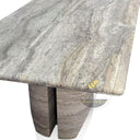 Modern Marble Dining Table Silver Travertine In Stock Free Delivery