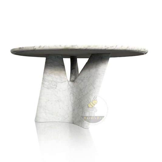 Marble Pedestal Table Carrara In Stock with Free Delivery
