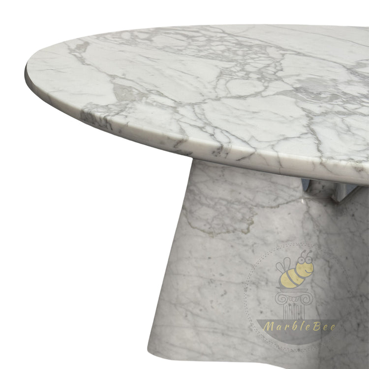 Marble Pedestal Table Carrara In Stock with Free Delivery