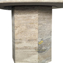Silver Travertine Pedestal Table In Stock with Free Delivery