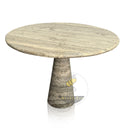 Marble Tulip Table Silver Travertine In Stock with Free Delivery