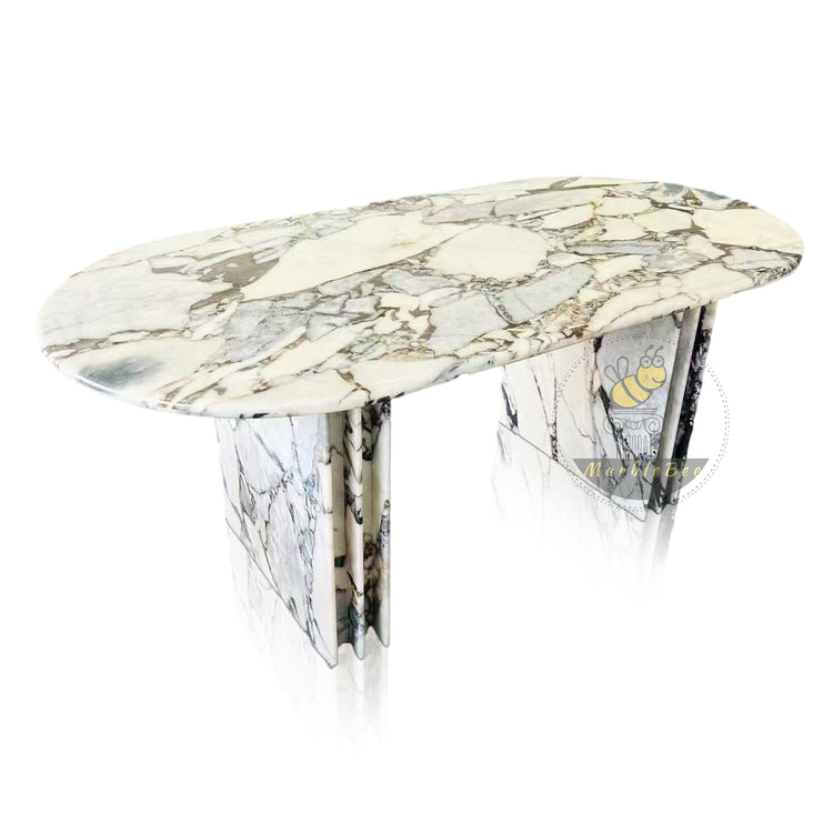 Large Oval Marble Table Calacatta In Stock with Free Delivery