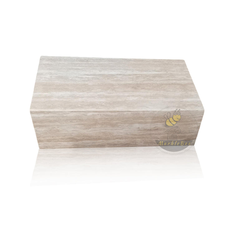 Cream Marble Coffee Table Beige Travertine In Stock with Free Delivery