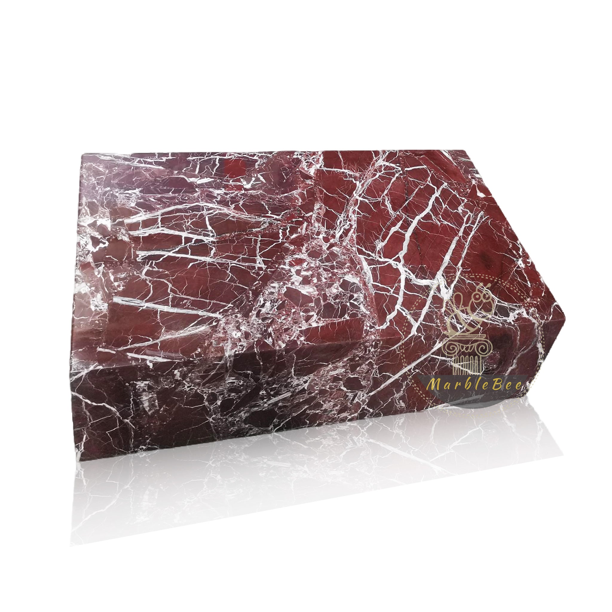 Marble Coffee Table RosoLepanto red marble In Stock with Free
