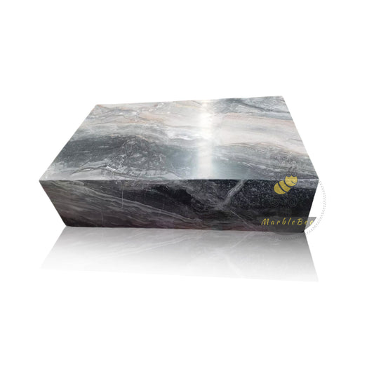 Venice Brown Solid Marble Coffee Table In Stock with Free Delivery