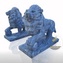 Wooden Gray Marble Large Lion Sculpture