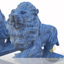 Wooden Gray Marble Large Lion Sculpture