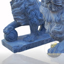 Wooden Gray Marble Large Lion Sculpture