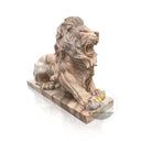 Red Marble Large Lion Statues For Sale