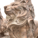 Red Marble Large Lion Statues For Sale