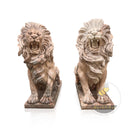 Red Marble Large Outdoor Lion Statues