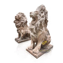 Red Marble Large Outdoor Lion Statues