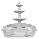 White Marble Garden With Fountain