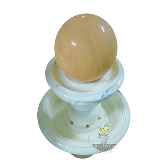 White Marble & Sunset Marble Ball Fountain