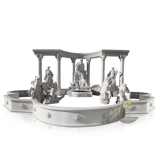 White Marble Trevi Fountain Replica In Marble